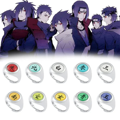 Anime Cosplay Ring Set Akatsuki Itachi Ring for Women Men Metal Finger Jewelry Accessories Cool Best Friend Child Gift