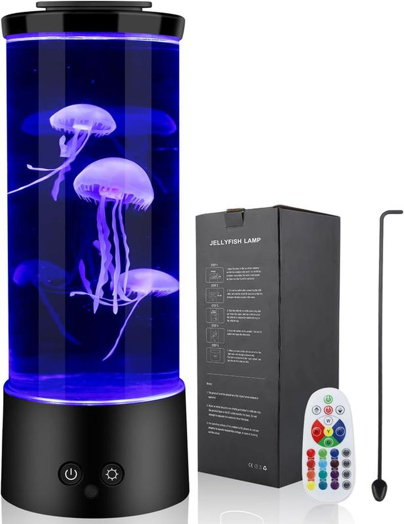 Jellyfish Lamp,16 Color Changing Lights Jellyfish Lamp, Jellyfish Aquarium Light ,Jelly Fish Light Tank Night Light, Mood Lamp,Table Lamp for Bedroom,Gift for Big Jellyfish Lamps for Adults and Kids