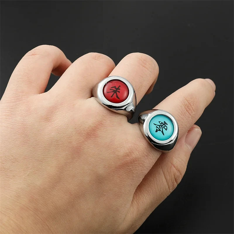 Anime Cosplay Ring Set Akatsuki Itachi Ring for Women Men Metal Finger Jewelry Accessories Cool Best Friend Child Gift